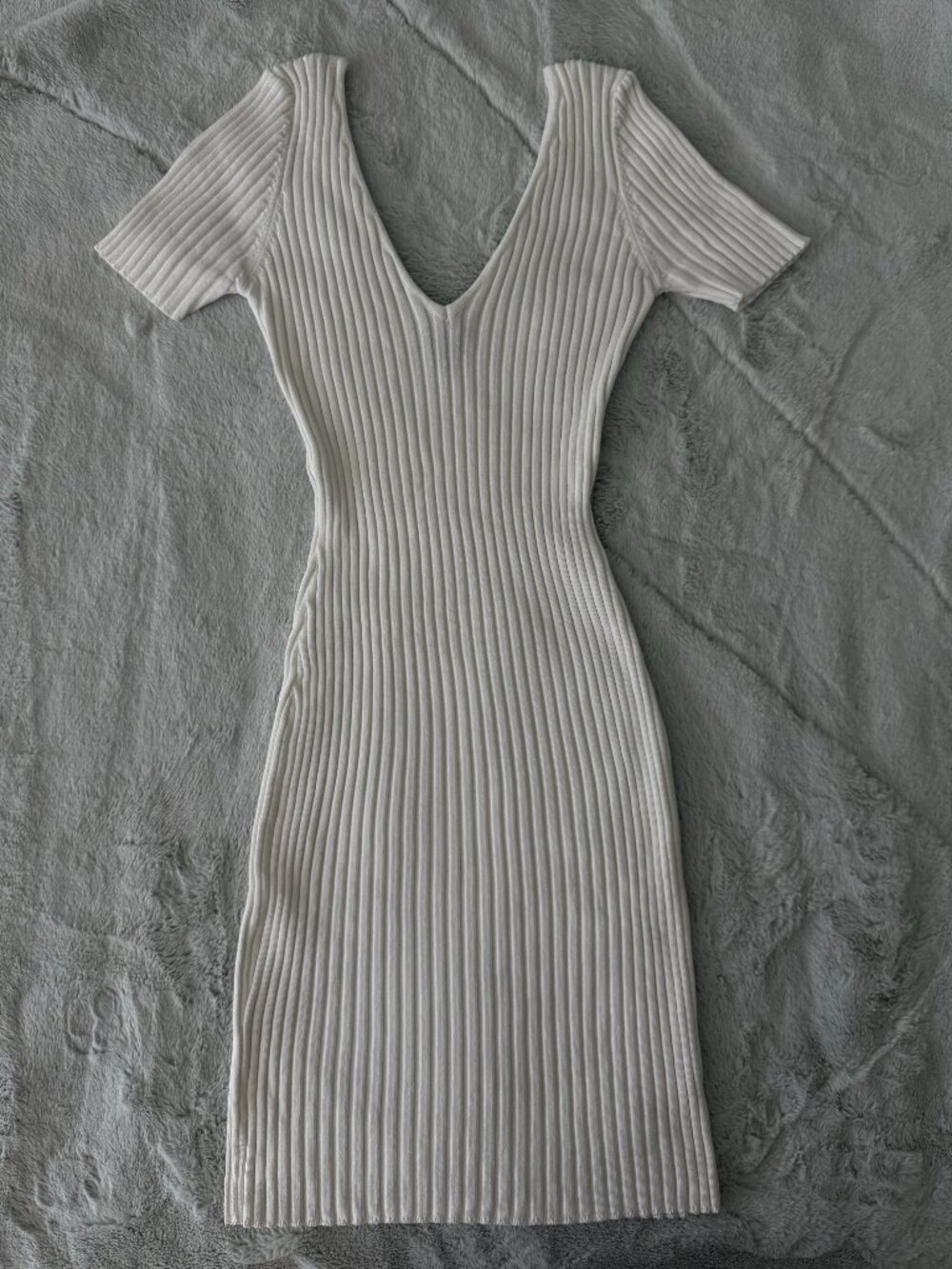 White Knit Midi Dress